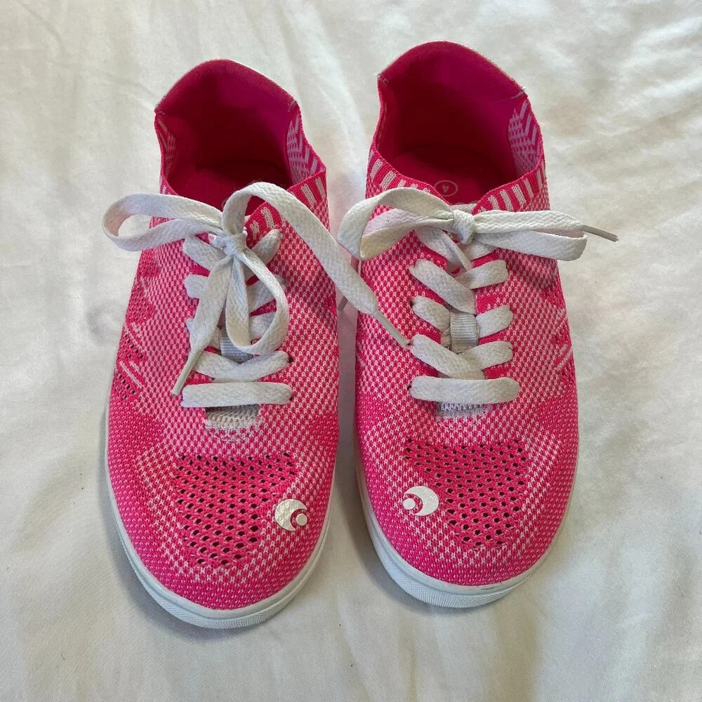 Osiris Girls Hot Pink White Mesh Breathable Skateboard Shoes | Size 4
